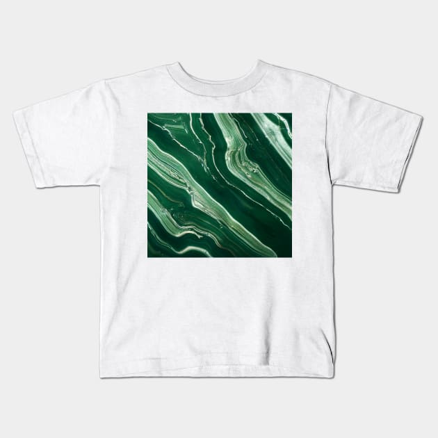 Deepest Emerald Green Kids T-Shirt by marbleco